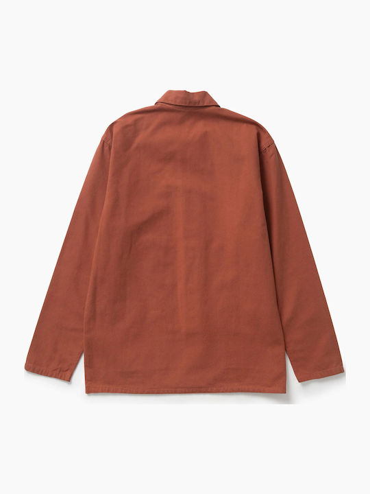 Short Sleeve Cotton Shirt In Regular Fit Copper