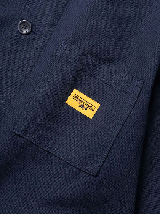 Short Sleeve Cotton Shirt in Regular Fit Dark Navy SW009-DKNV