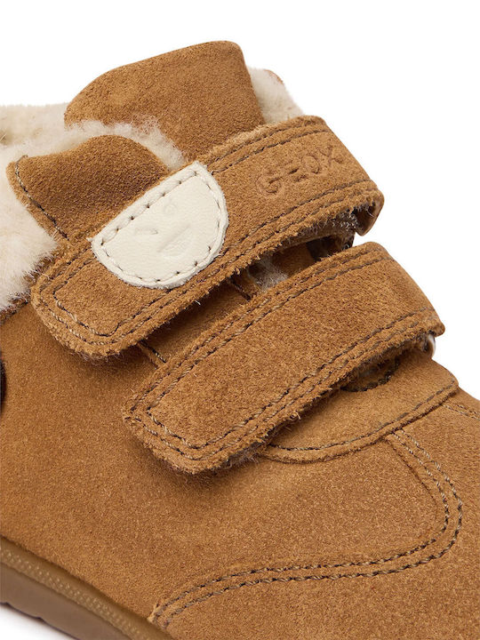 B Macchia Anatomische Leder Kinderstiefel Tabac Braun