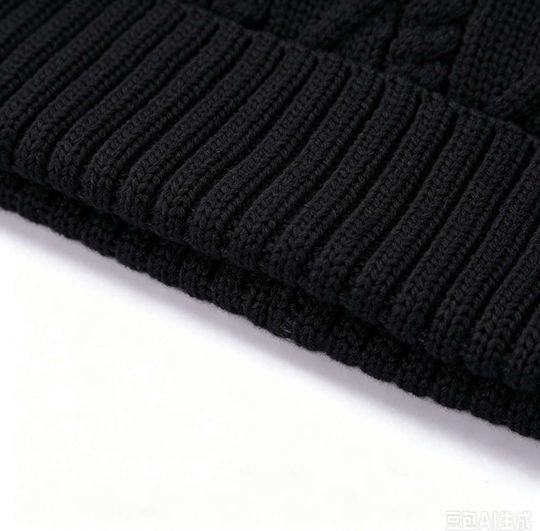 Beanie Unisex Strickmütze in Schwarz