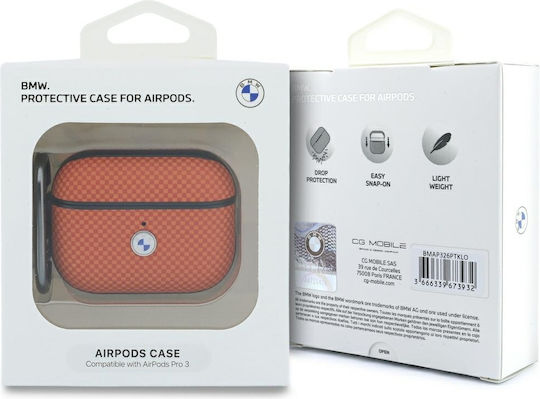 BMW Metal Logo Case in Orange Colour for Apple AirPods Pro 3