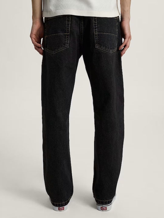 Check-5 Men's Jeans Pants Straight Washed Black