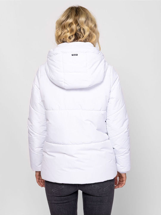 Jachetă Dama pentru Primăvară/Toamnă White