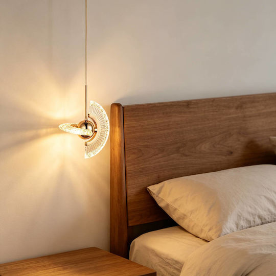Verstellbare Deckenleuchte Gold LED mit Warmes Weiß Licht mit Kristallen PA-127-GOLD