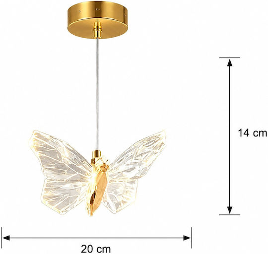 Verstellbare Deckenleuchte Gold LED mit Warmes Weiß Licht mit Kristallen PA-131-GOLD