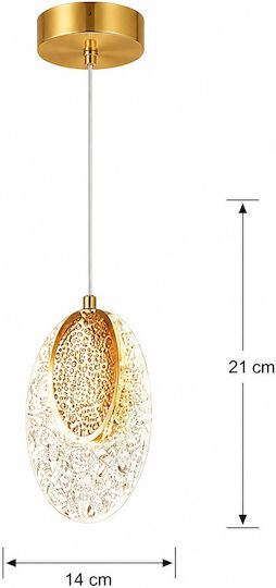 Verstellbare Deckenleuchte Gold LED mit Warmweißem Licht mit Kristallen PA-128-GOLD