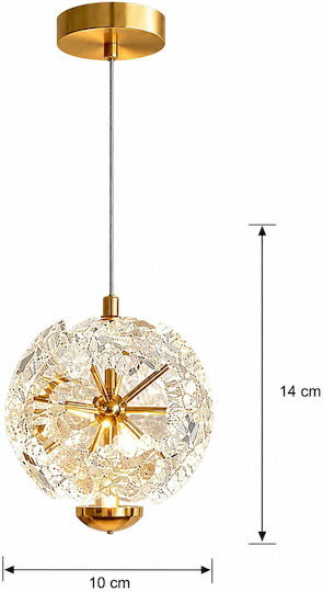 Verstellbare Deckenleuchte Gold LED mit Warmes Weiß Licht mit Kristallen