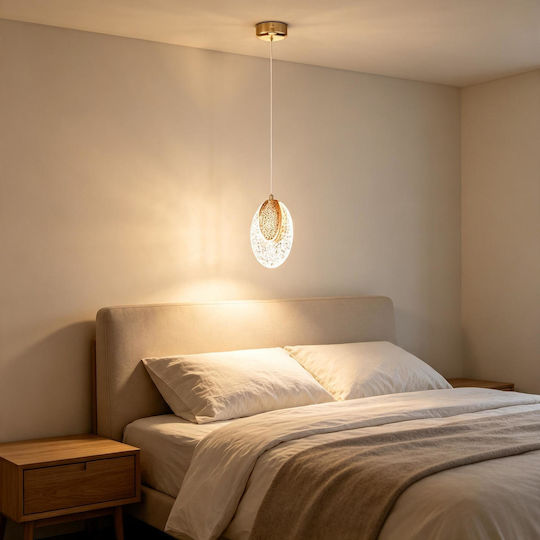 Verstellbare Deckenleuchte Gold LED mit Warmweißem Licht mit Kristallen PA-128-GOLD
