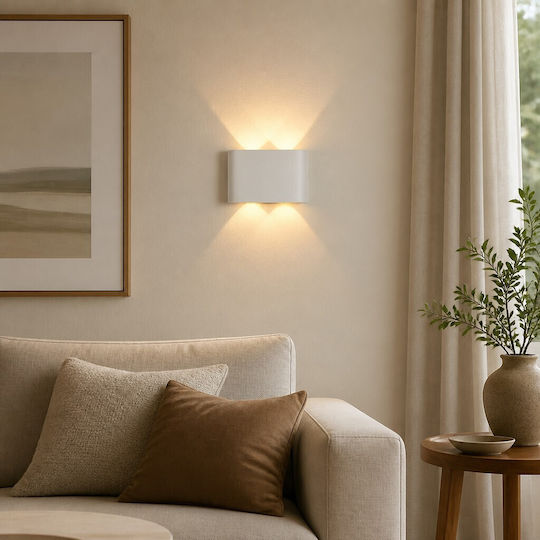 Lampă de perete LED albă 12x8x4 cm