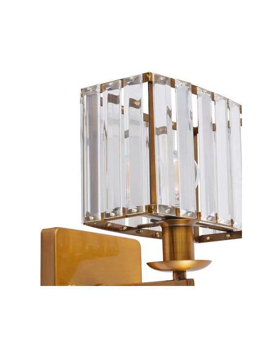 Artekko Φωτιστικό Τοίχου Χρυσό 19.5x19.5x26.5εκ.