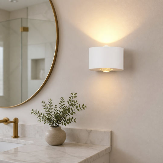 Lampă de Perete LED Albă 8x8x35 cm
