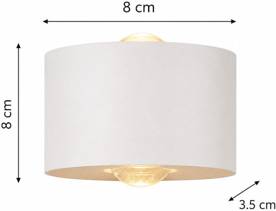 Lampă de Perete cu LED Integrat și Lumină Alb Cald 8x8x35cm