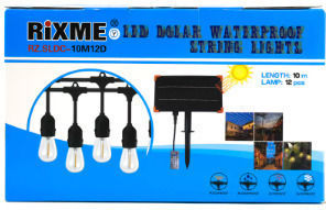 Rixme Hanging Solar Garland Light with Photocell