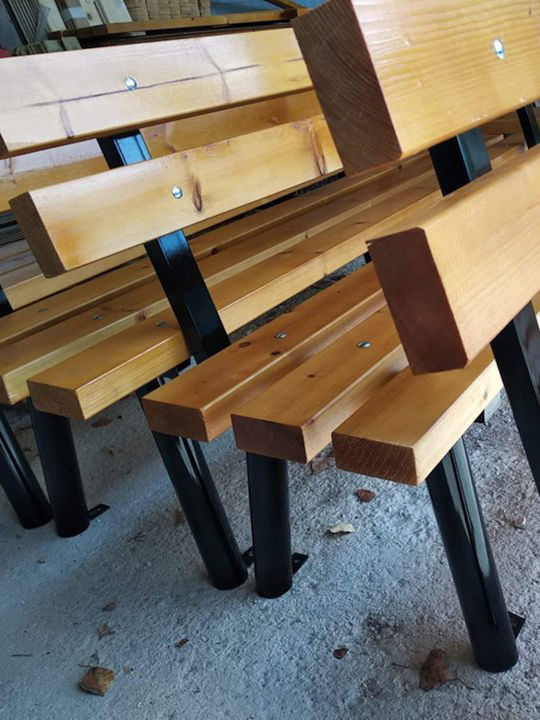 Металик Черна Градинска Пейка 180x60x85см