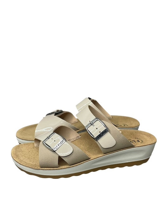 Anatomisch Damenplattformen in Stil Pantoffeln Beige GY-08457-24-6