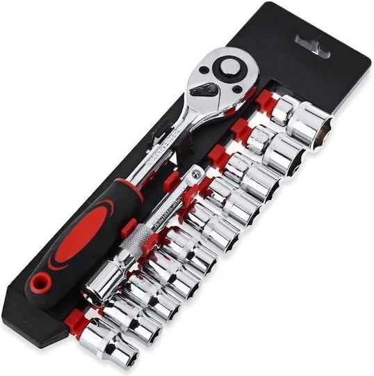 Cr-v Ratschen- und Steckschlüssel-Set mit Kastanien und Haselnüssen 1/2" 12 Stück