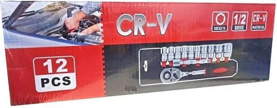 Cr-v Ratschen- und Steckschlüssel-Set mit Kastanien und Haselnüssen 1/2" 12 Stück