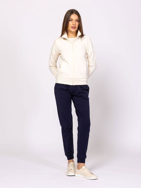 Sweatshirt & Hoodie für Damen French Terry mit Kapuze Ivory
