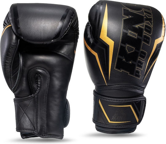 King Pro Boxing Leather Boxing Gloves for Competition Black