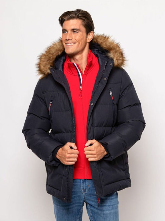 Herren Jacken Wasserdicht Navy