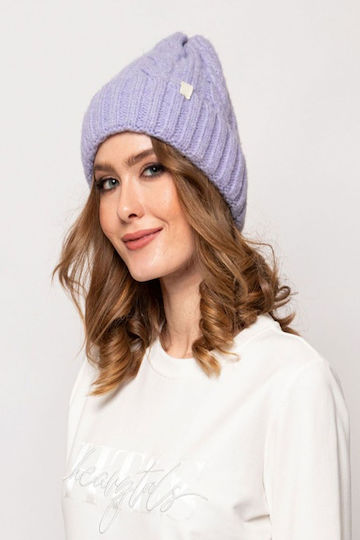 Beanie Căciulă Pentru Femei Tricotată În Culoare Lila
