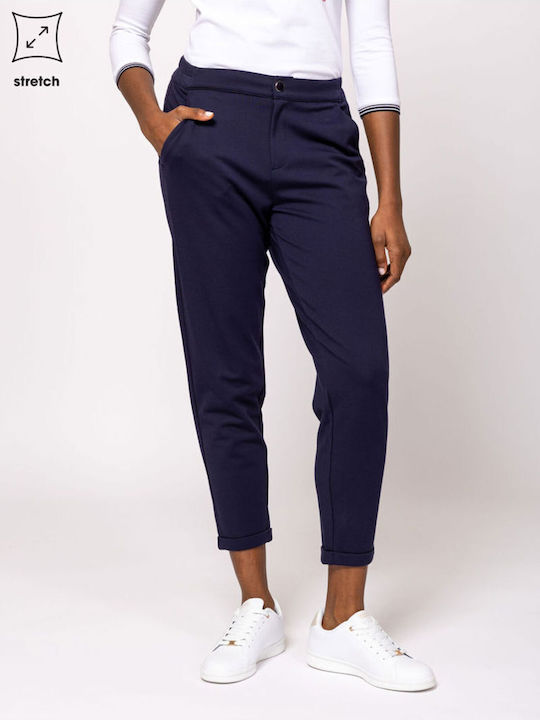 Pantaloni Dama Tesatura Albastru Marin