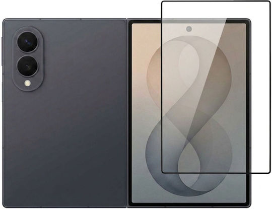 Avizar Externe Displayschutzfolie Galaxy Z Fold8 Gehärtetes Glas Vollleim Schwarz Transparent