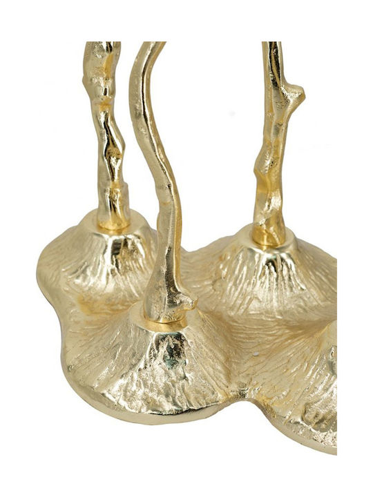 Artekko Noble Kerzenhalter Aus Metall In Gold Farbe 25x36x17cm