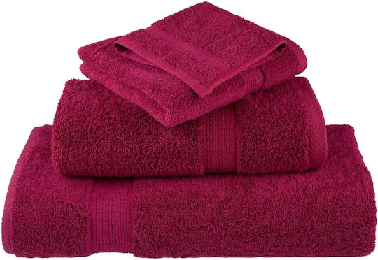 vidaXL Σετ Πετσέτες Μπάνιου 2τμχ Bordeaux Βάρους 600gr/m²