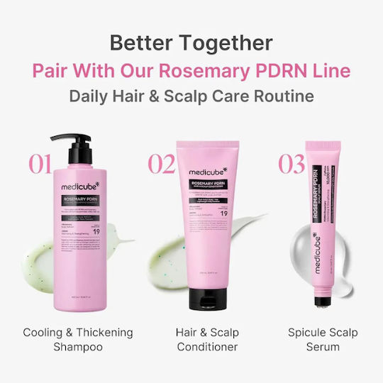 Medicube Rosemary PDRN Haarpflege-Set Hydratation für Dünne Haare mit Shampoo Conditioner & Serum 3 Stück