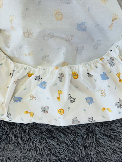 Детски Чаршаф За Количка Памучен с Ластик 60x120см