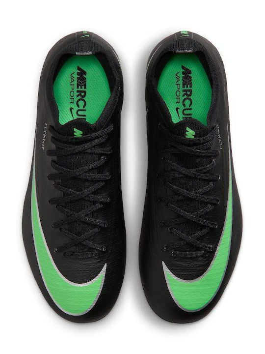 Jr Vapor FG Παιδικά Ποδοσφαιρικά Παπούτσια με Τάπες Μαύρα