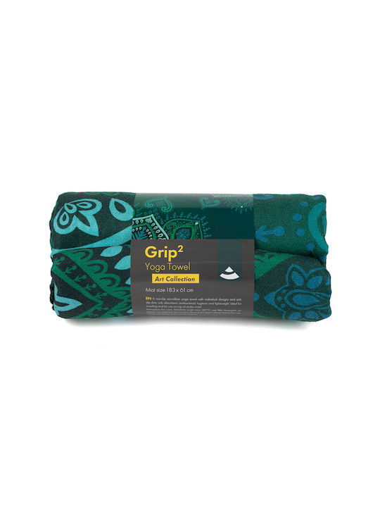 Grip² Йога хавлия Mandalas Jungle Green