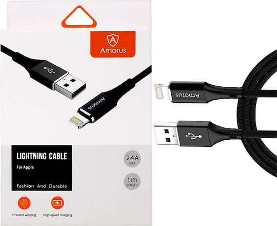 Amorus USB-A zu Lightning Kabel Schwarz