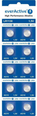 EverActive AG10/LR1130 Αλκαλική Μπαταρία Ρολογιών LR54 1.55V 1τμχ
