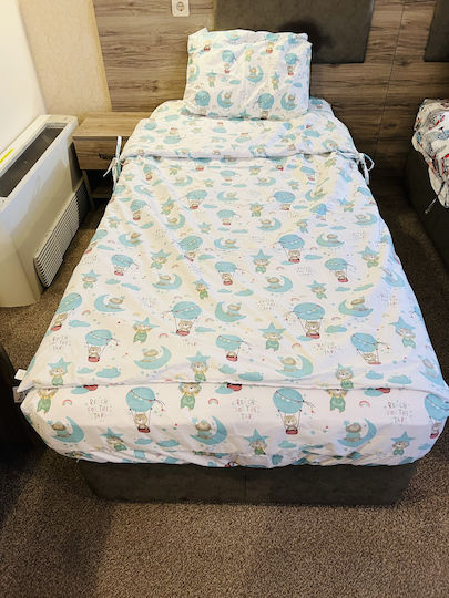 Parashkevovi Kinderbettbezüge Baumwollset Grüne 90x200cm