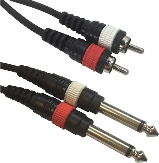 Accu-Cable Кабел 2x 6,3 мм мъжки - RCA мъжки 3м (AC-2R-2J6M/3)