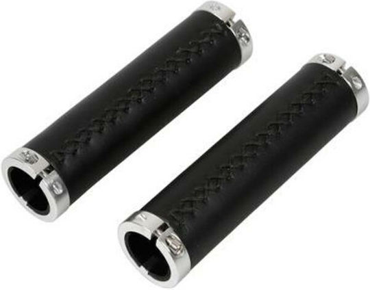 Lampa L9281.2 Fahrradlenkergriffe in Schwarz Farbe 127mm aus Leder