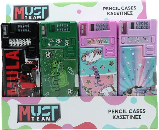Must Team Magnetisches Federmäppchen 12 Stück mit Taschenrechner Verschiedene Designs oder Farben