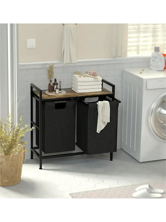 Coș de rufe din țesătură 130lt 73x33x73cm Negru