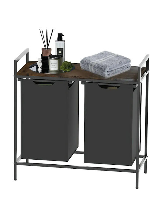Coș de rufe din țesătură 130lt 73x33x73cm Negru