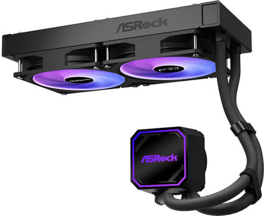 ASRock Pro 240 Water Cooling System AIO CPU with 2 Fan 120mm and ARGB Lighting