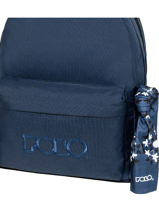 Polo Original Double Scarf School Backpack for Junior High-High School with Water Bottle Holder Dark Blue 27L 30 x 24 x 42cm 2026
