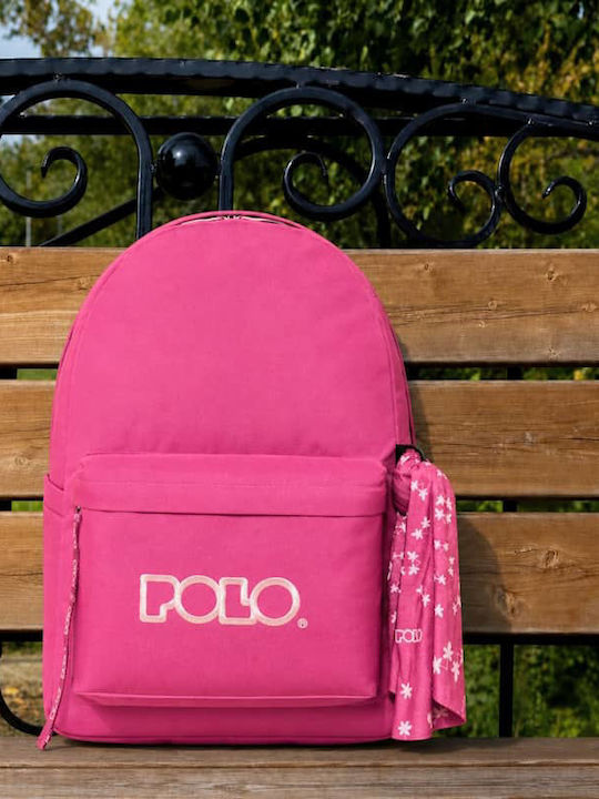 Polo Original Scarf Σχολική Τσάντα Πλάτης Γυμνασίου - Λυκείου με Θήκη για Παγούρι Φούξια 20lt 30 x 21 x 42εκ 2026