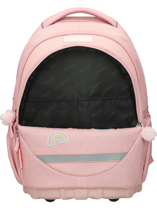 Street Lovely School Backpack With Water Bottle Holder Pink 31 x 16 x 43cm