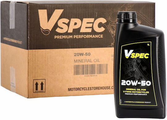 Vspec Simple Mineral Engine Oil 20W50 Harley Davidson '84 '23 B.t '86 '22 Xl Xr Mineral Motor Oil 1L Bottle