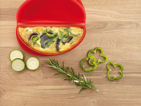 Lekue Microwave Omelette Maker 1009029 23x10x3,5 Cm Platinum Silicone 60 To +220c Transparent Red