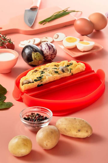 Lekue Microwave Omelette Maker 1009029 23x10x3,5 Cm Platinum Silicone 60 To +220c Transparent Red