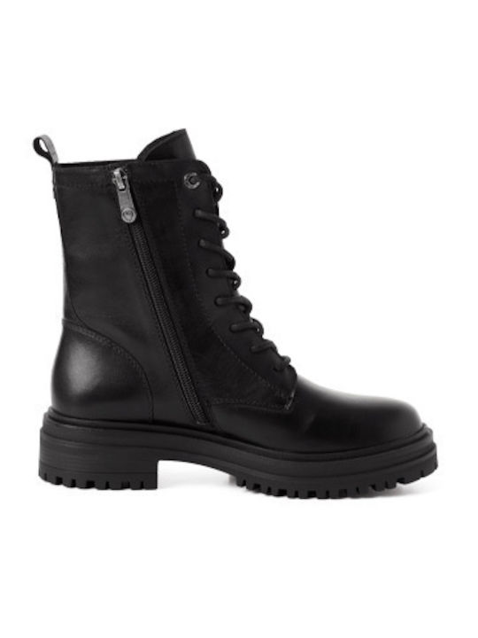 Leather Women's Combat Boots Black