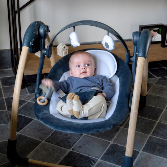 Bo Jungle Elektrische Babywippe & Schaukel mit Musik und Vibration in Grau für Kinder bis 9kg